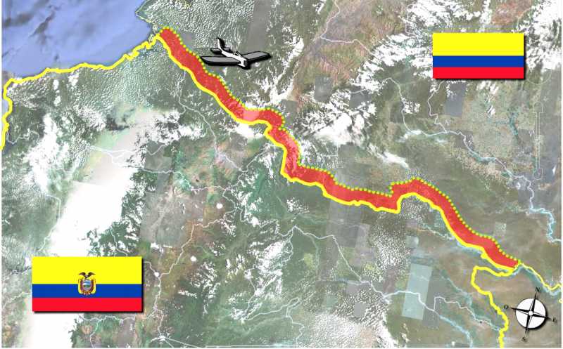 Illustration of the 10 km corridor along the Ecuador Colombia border
