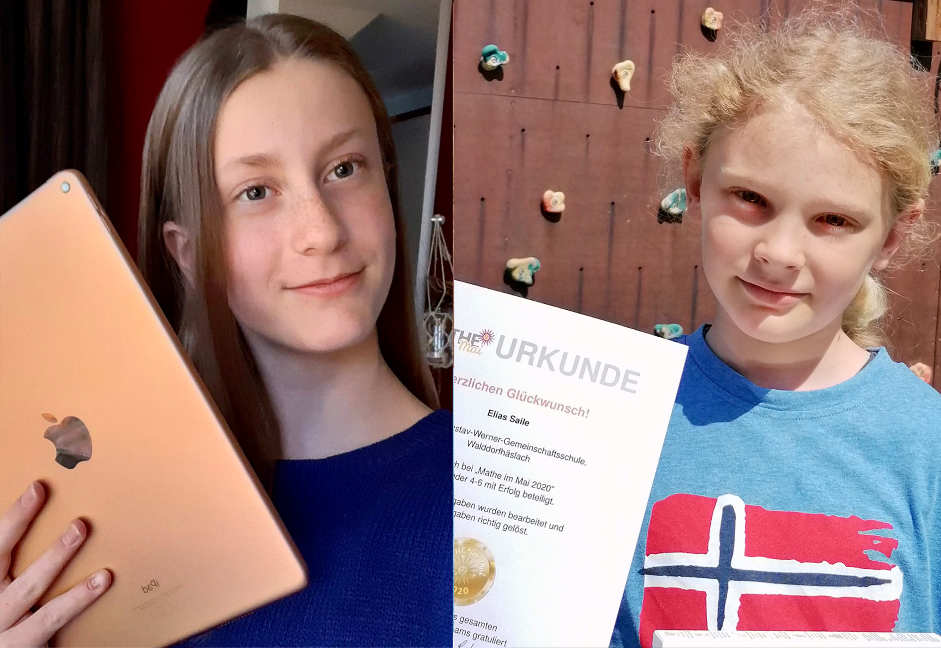 Mahe im Mai Preisträgerin Laura Köpping und Preisträger Elias Saile. Foto privat