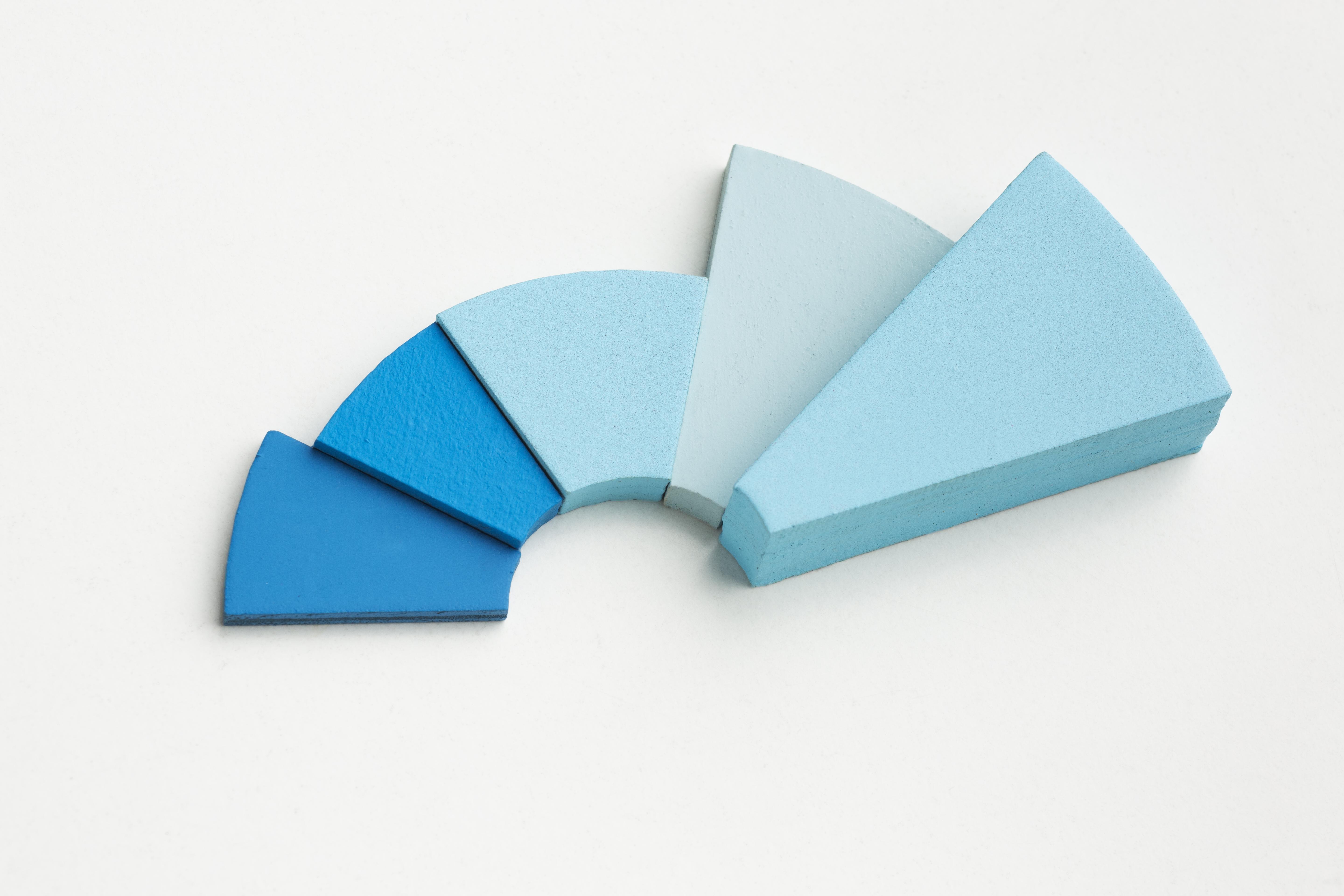 top view statistics presentation with pie chart
